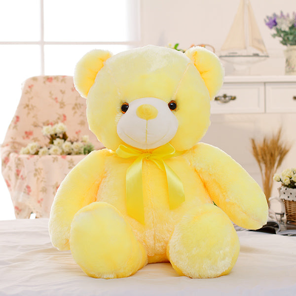 Light-Up LED Teddy Bear – Yellow
