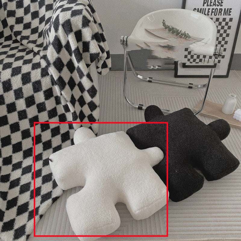 Puzzle Piece Pillow – White