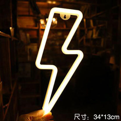 LED Neon Sign Night Light – Lightning Bolt (Warm White)