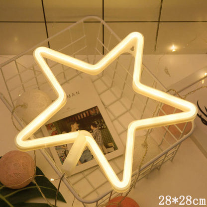 LED Neon Sign Night Light – Star (Warm White)