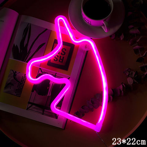 LED Neon Sign Night Light – Unicorn (Pink)