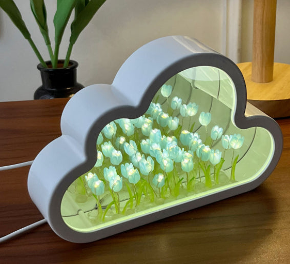 DIY Cloud Tulip Mirror Light – Blue