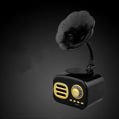 Retro Gramophone Bluetooth Speaker – Black