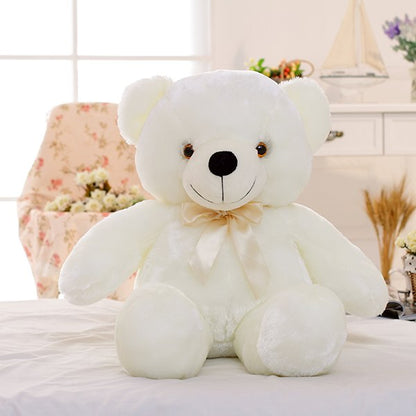 Light-Up LED Teddy Bear – White