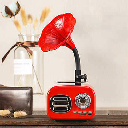 Retro Gramophone Bluetooth Speaker – Red