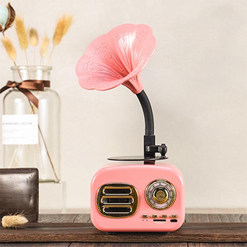 Retro Gramophone Bluetooth Speaker – Pink