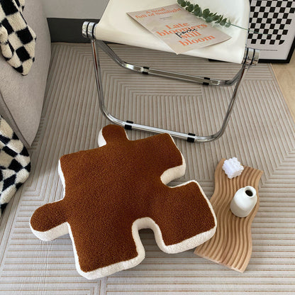Puzzle Piece Pillow – Brown