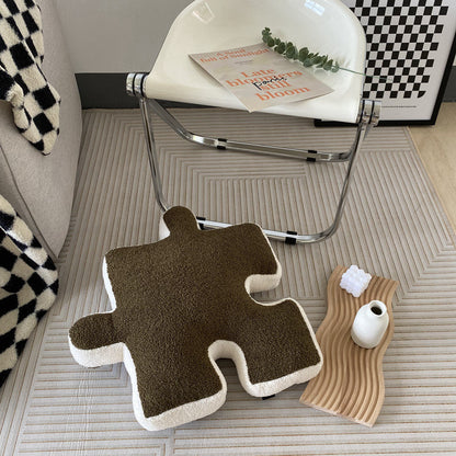 Puzzle Piece Pillow – Olive Green