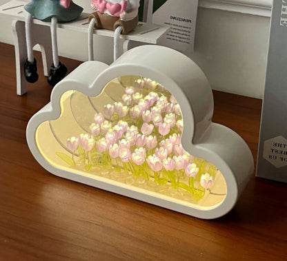 DIY Cloud Tulip Mirror Light – Purple
