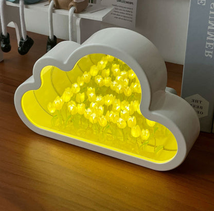 DIY Cloud Tulip Mirror Light – Yellow