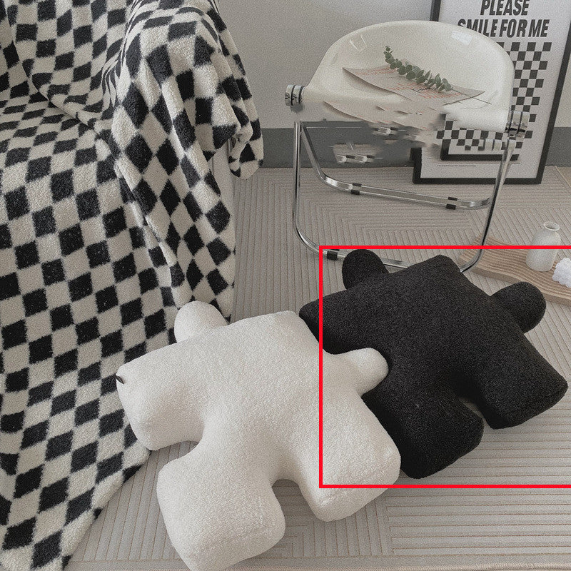 Puzzle Piece Pillow – Black