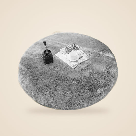 Fluffy Round Rug - Grey