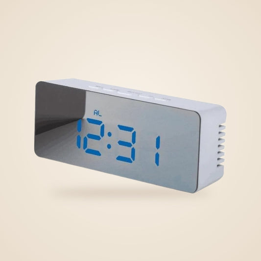 Digital mirror alarm clock