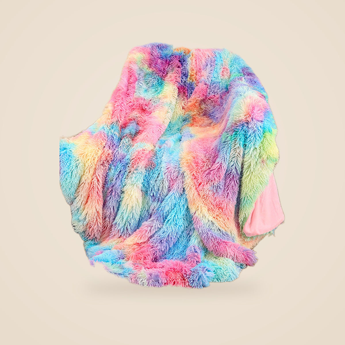 Rainbow Shaggy Throw Blanket