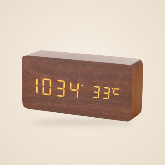 Wood-Look LED Alarm Clock