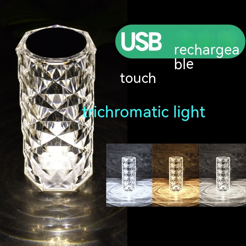 Crystal Rose Lamp – 3 White Tones
